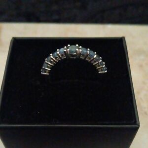 Saphire Eternity Ring Beautiful Earthmined In Sterling Silver